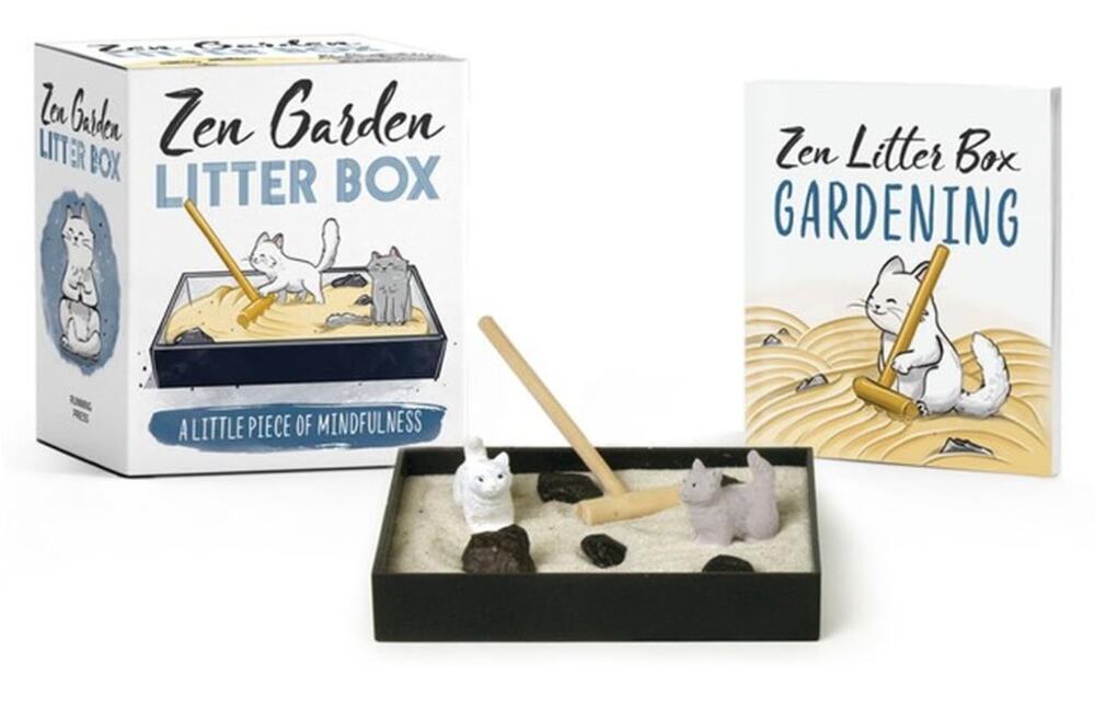 NIB Running Press Zen Garden Cat Litter Box Desktop w/Book Cats Gift Rp Minis